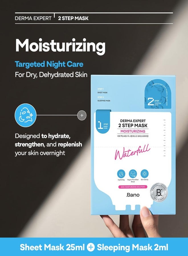 Bano Derma Expert 2 Step Moisturizing Face Mask – 2 in 1 Hydrating Sheet & Sleeping Mask with Hyaluronic Acid, Ceramide & Niacinamide | Supports Skin Barrier & Glow | Korean Skincare | 7 Sheets - Image 2